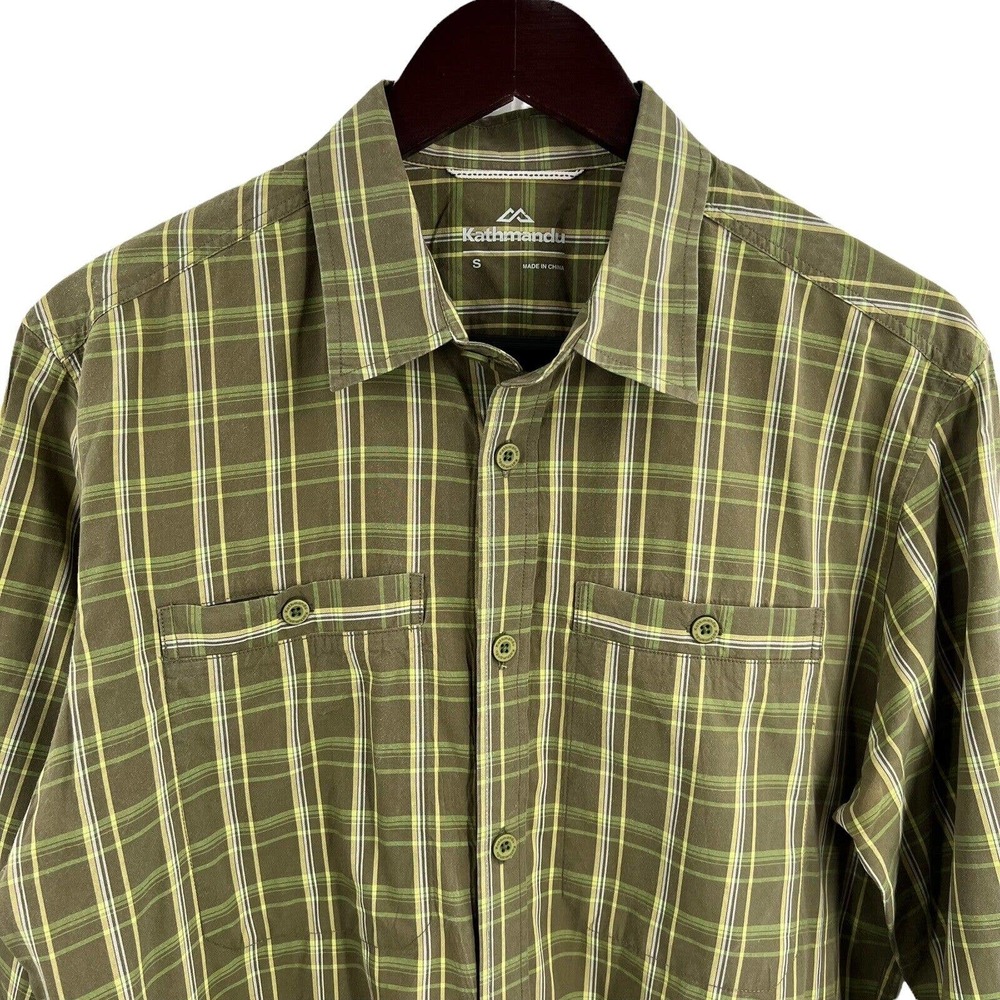 Kathmandu Green‎ Plaid Long Sleeve Button Down Size Small